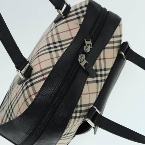 BURBERRY Nova Check Hand Bag Canvas Beige Silver Auth bs17636 - Picture 7 of 16